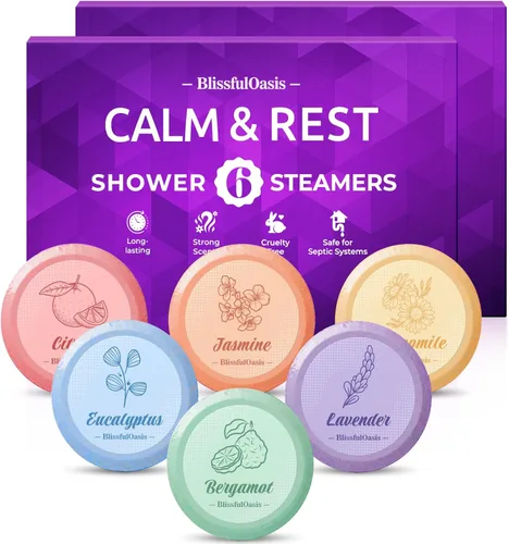 Miniatura 8 de BlissfulOasis Vaporizadores de ducha, 6 paquetes, bombas de baño de ducha con fragancia natural, cuidado personal y relajación, regalos