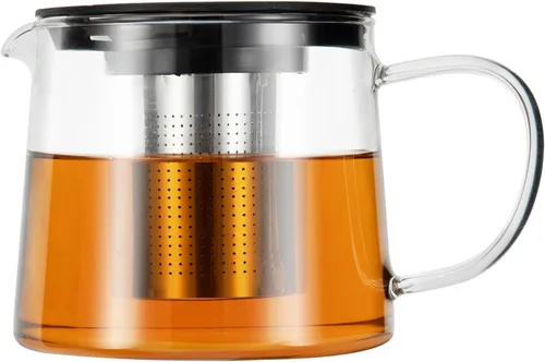 Miniatura 7 de Tetera de vidrio de 51 oz/50.7 fl oz con infusor de acero inoxidable extraíble, tetera de vidrio de borosilicato resistente al calor, hervidor de té