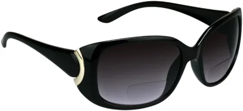 Miniatura 14 de proSPORT Lentes de sol bifocales para mujer, diseño moderno de guepardo, dorado, plateado, de gran tamaño, Jackie O, degradado, negro, tortuga