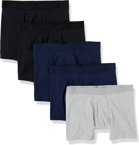 Tienda Essentials Calzoncillos tipo bóxer de algodón para hombre (disponible en tallas grandes y altas), paquete de 5