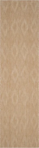 Miniatura 2 de SAFAVIEH Alfombra lavable para exteriores, colección Patio de 2.3 x 18 pies, natural y natural, no desprende pelusa y fácil de limpiar, ideal