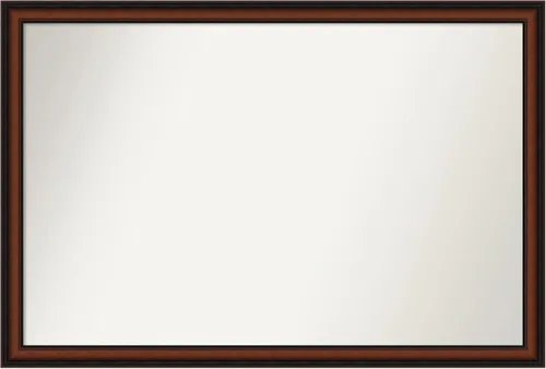 Miniatura 161 de Amanti Art Espejo de pared personalizado no biselado (24 x 27 pulgadas), marco estrecho de nogal chipre - varios tamaños personalizados - Espejo