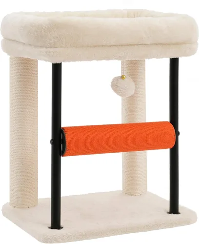 Miniatura 9 de Hey-brother Árbol para gatos, postes rascadores para gatos con cama, torre resistente con columnas totalmente envueltas en sisal y bola de juguete