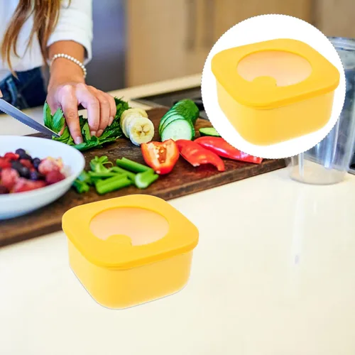 Miniatura 7 de Kichvoe Contenedor de almacenamiento de rebanadas de queso de 4.72 x 2.67 pulgadas, soporte para mantequilla con tapa para refrigerador, alimentos