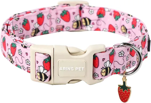 Miniatura 35 de Aring Pet Collar de algodón, ligero y ajustable, con hebilla de liberación rápida para perros pequeños, medianos y grandes, para cachorros, S