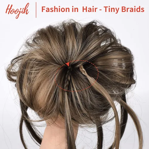 Miniatura 3 de HOOJIH - Pieza de cabello estilo moño desordenado, extensiones de cabello superlargas con moño rizado, cabello ondulado, accesorios para cola
