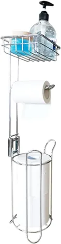 Estante de baño de metal para papel higiénico, estante movible, estante de pañuelos Freetanding, estante organizador de piso, estante organizador de