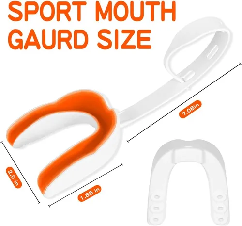 Paquete de 2 protectores bucales de fútbol juvenil con correa y funda, protectores bucales deportivos para adultos, para fútbol, boxeo, baloncesto,