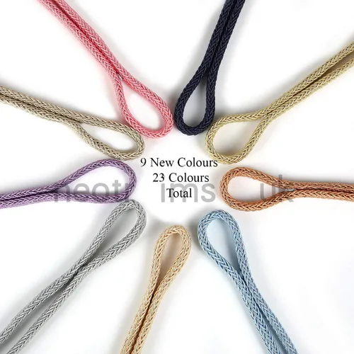 Miniatura 4 de Neotrims Recorte tubular I Cordón en viscosa, tejido de ganchillo, 0.315 in trenzado joyería trenzado cuerda cordón. efecto de diseño de espiga.