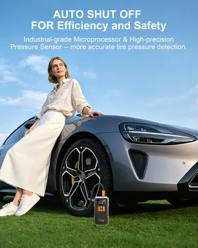Miniatura 5 de Inflador de Neumáticos Compresor de Aire Portátil, Bomba de Aire Inalámbrica de 150PSI para Neumáticos de Carro, Inflador de Aire 3X Más Rápido