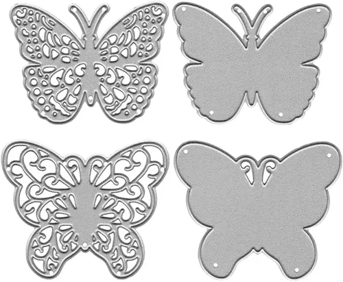 4 troqueles de corte de mariposa 3D de metal, mariposas 3D, plantillas en relieve, plantillas para hacer tarjetas, manualidades, álbumes de recortes