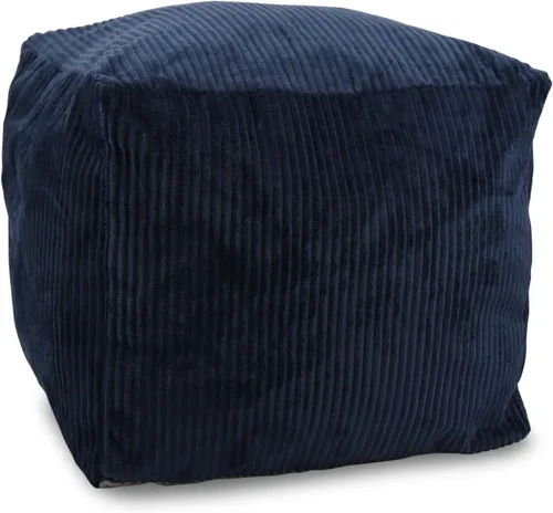 Miniatura 7 de Sexysamba Solo Funda de Puf Redondo de Pana, 20" x 16" Puf Otomano Decorativo Sin Relleno para Reposapiés, Fundas de Puf de Piso Lavables para Silla