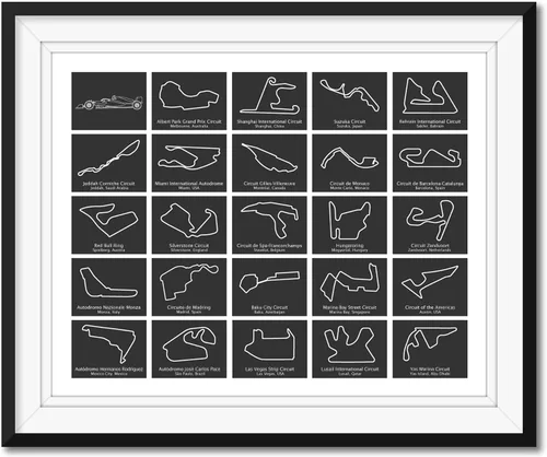 Miniatura 13 de Custom Car Posters Póster de pista de carreras de Fórmula 2026, diseño de circuitos destinados a los fanáticos de las carreras de Fórmula de regalo