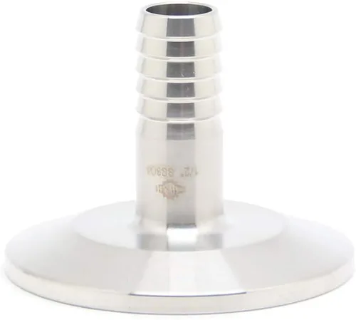 Miniatura 8 de Adaptador de púas de manguera de abrazadera triple SS316L de 3/4 "con brida 0.992 in manguera sanitaria accesorio de tubería