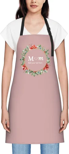 Miniatura 38 de Delantales personalizados para mujer, diseño de delantal de chef ajustable con nombre, textos, fotos, flores, regalos para el día de la madre