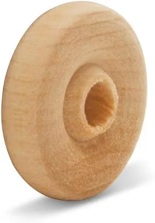 Miniatura 3 de Mini ruedas de madera clásicas, ideales para manualidades, 3/4 pulgadas de diámetro, 3/16 pulgadas de grosor, agujero de 3/16 pulgadas, paquete