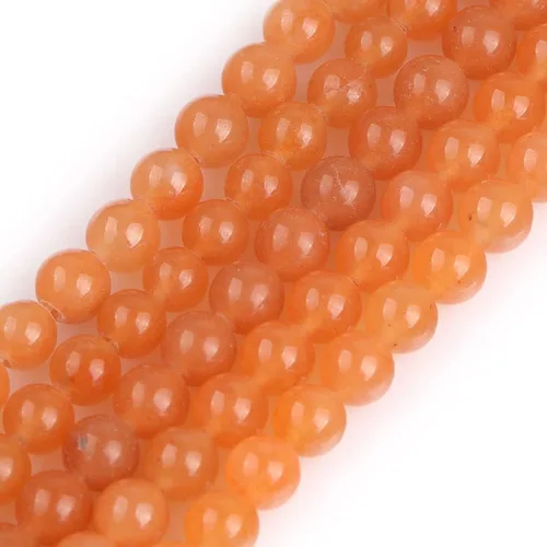 Miniatura 13 de JOE FOREMAN Cuentas de aventurina naranja para hacer joyas, piedras preciosas naturales semipreciosas de 0.394 in, redondas de 15 pulgadas