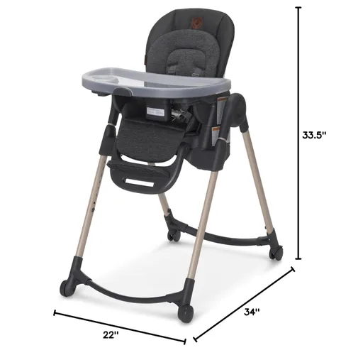 Miniatura 14 de Maxi-Cosi Minla - Silla alta 6 en 1 para bebés y niños pequeños, silla alta plegable portátil, tela EcoCare, 9 alturas, 5 reclinables, 4 posiciones