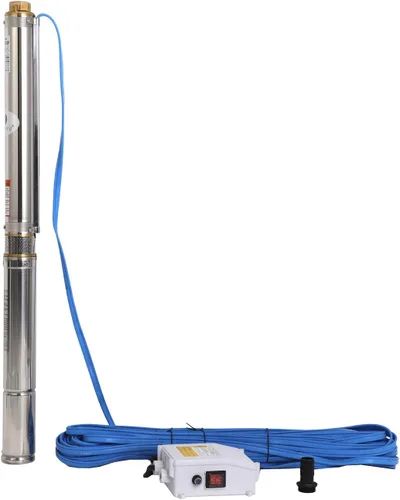 Bombas sumergibles 3 "OD Pipe 220-240V/60HZ 0.75KW 1HP Acero inoxidable 1 "Salida Bomba sumergible de pozo profundo Bomba de pozo profundo con caja