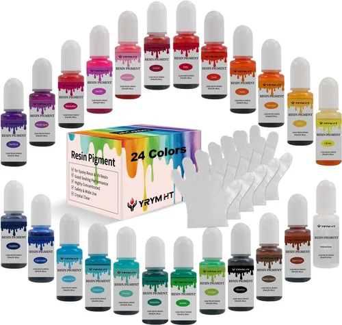 Miniatura 9 de YRYM HT Pigmento de resina epoxi - 16 colores no tóxicos, pigmento de color para resina epoxi concentrada para hacer joyas, arte, pintura