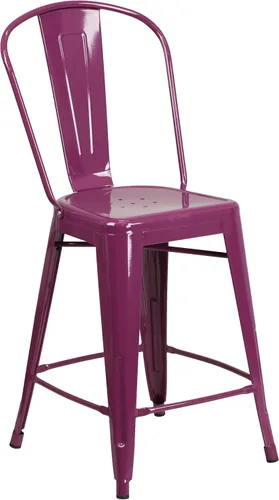 Miniatura 42 de Taburete de metal de interior y exterior de Flash Furniture, Metal, Plateado