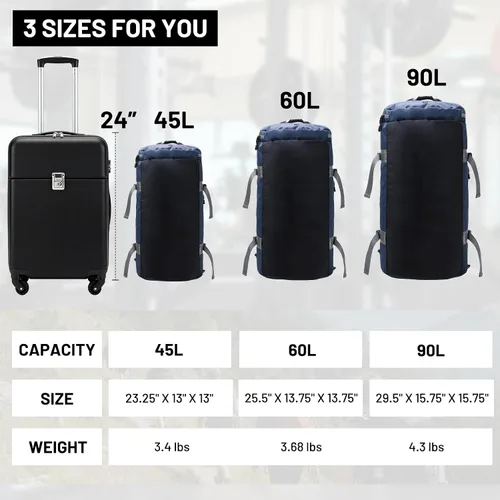 Miniatura 6 de MIER Mochila deportiva grande con compartimento para zapatos, resistente y resistente al agua, azul marino, 45L