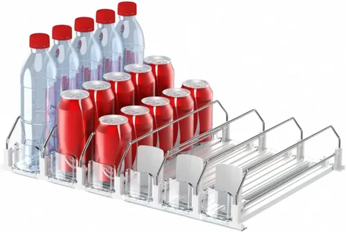 Miniatura 9 de IBORING Organizador de Bebidas para Nevera, Organizador de Bebidas Autoempujante para Nevera, Dispensador Automático de Bebidas para Nevera