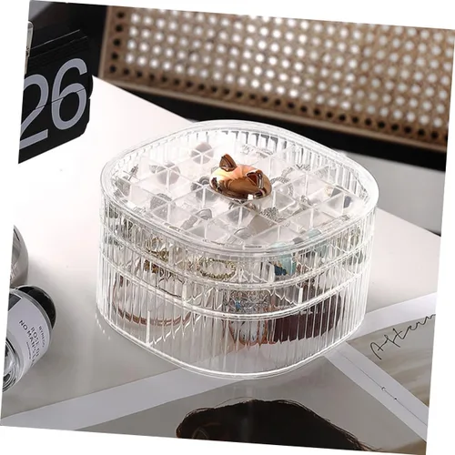 Miniatura 7 de Caja organizadora de joyas apilable transparente con múltiples compartimentos, contenedor de almacenamiento de joyas para aretes, collares