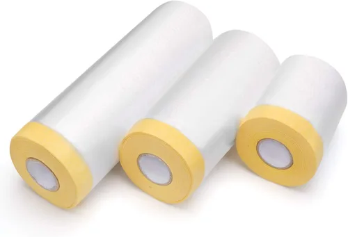 Miniatura 4 de Hedume Paquete de 6 cintas y cortinas, película adhesiva precintada para cubierta de pintura automotriz, papel de enmascaramiento surtido, la mejor