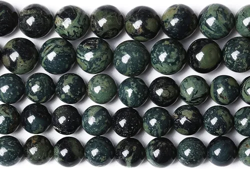 Miniatura 52 de Cuentas de jade verde chino natural, piedras preciosas, cuentas redondas sueltas para hacer joyas, pulsera DIY, collar, 8mm, 45 piezas, 15 pulgadas