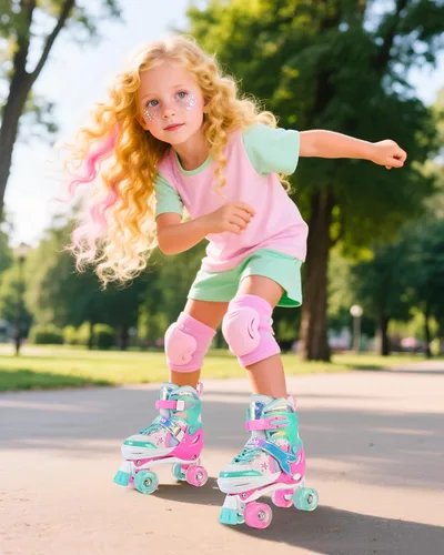 Miniatura 8 de NEMONE - Patines de sirena con ruedas iluminadas y 4 tamaños ajustables para niñas, azul y morado, para niños pequeños, para principiantes, de C