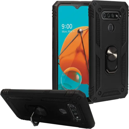Miniatura 20 de Para LG K51, LG Reflect (LM-K500) - Funda híbrida con soporte de anillo - RS2 Negro
