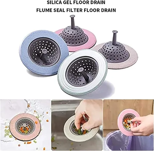 Miniatura 4 de Filtro de silicona para fregadero de baño, drenaje de ducha, colador de pelo de alcantarillado, 11 × 7,5 × 2.6 in, beige