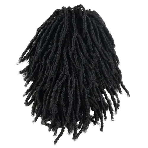 Miniatura 6 de GNIMEGIL - Pelucas cortas trenzadas para hombre Afro Bob, cabello negro trenzado en crochet, diadema con rastas, fibra sintética natural, capas