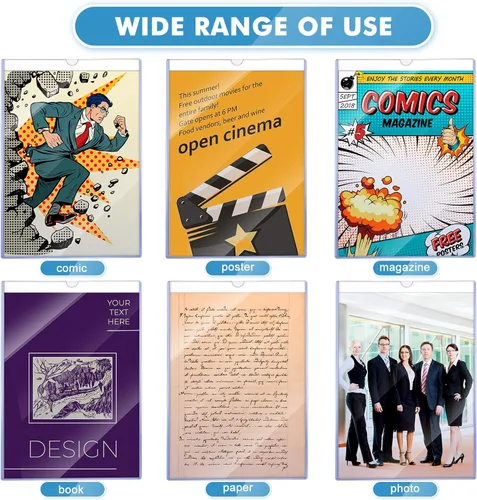 Miniatura 6 de Yexiya 15 fundas para cómics de 7.6 x 10.7 pulgadas, marco duro de PVC para cómics de la Edad de Plata actual, funda transparente de plástico