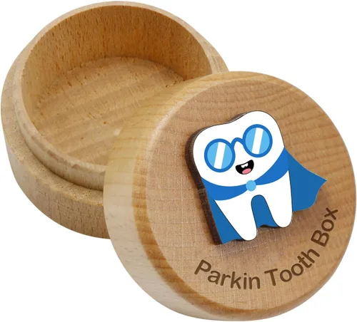 Miniatura 8 de free-space Caja de madera tallada en 3D, caja de almacenamiento de recuerdos de dientes caídos, regalo para niño o niña (2 cajas de dientes)