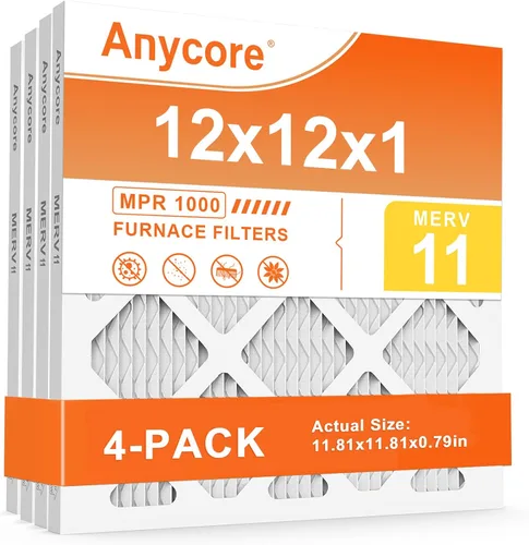 Miniatura 9 de Filtro de aire de 14 x 14 x 1 pulgadas, paquete de 4 filtros de aire plisados MERV 11 HVAC para horno de CA para oficina en casa MPR 1000 FPR 7