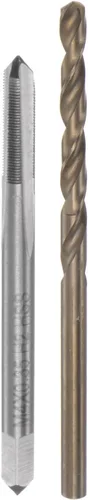 Miniatura 10 de uxcell Juego de grifos y brocas, M12 x 1.25 H2 rectos, fresadora de roscas para máquina de flauta recta, 0.413 in de acero cobalto M35 de alta
