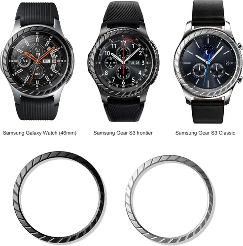 Miniatura 5 de BaiHui - Anillo de bisel compatible con Galaxy Watch de 1.81 pulgadas / Galaxy Gear S3 Frontier y anillo bisel clásico, cubierta de protección