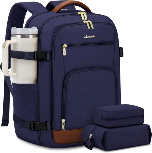 Miniatura 40 de LOVEVOOK Mochila de viaje para mujer y hombre, Beige, Mochilas de viaje