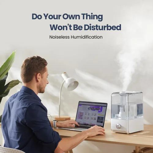 Miniatura 5 de Humidificadores para dormitorio, habitación grande, humidificador de niebla fría de 6.5 L, tiempo de funcionamiento de 45 horas, humidificador