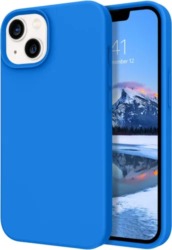 Miniatura 9 de DOMAVER Funda para iPhone 13, funda de teléfono para iPhone 13, silicona líquida, gel suave, forro de microfibra, funda protectora a prueba de Azul