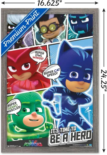 Miniatura 3 de Trends International PJ Masks - Póster de pared, 14.725 x 22.375 pulgadas, versión enmarcada de madera de granero