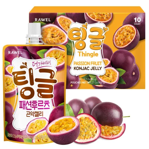 Miniatura 7 de Rawel Thingle Delicious Konjac Jelly - 1 caja (2.82 oz x 10 paquetes) / 6 calorías por bolsa, sin azúcar, baja en calorías, gelatina de sabor a
