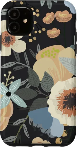Miniatura 8 de Funda para iPhone 13 Pro Max Boho Wildflower Garden Botanical Floral Pattern (negro)