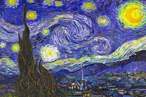 Miniatura 3 de Vincent Van Gogh Laminado La Noche Estrellada Van Gogh Arte de Pared Estilo de Pintura Impresionista Paisaje de Bosque Natural Cielo Nocturno Póster