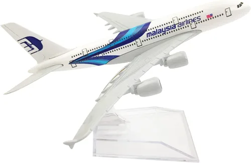 Miniatura 3 de Aleación Malaysia Airlines A380 Airlines Modelo de avión Modelo 1: 400 Simulación Diecast Science Exhibition
