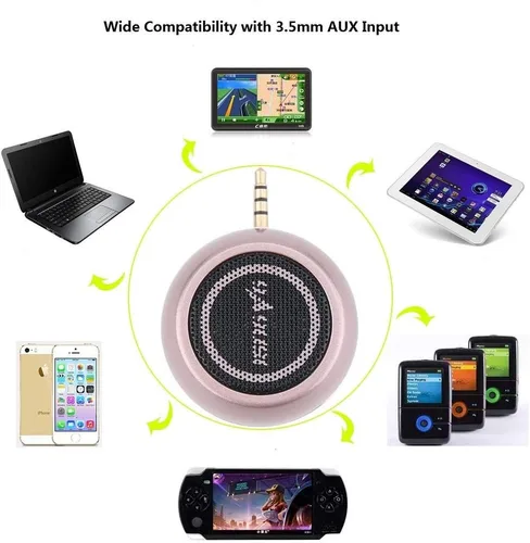Miniatura 6 de Mini altavoz portátil con conector de entrada auxiliar de 0.138 in, altavoz de línea de teléfono móvil de 3 W para iPhone, iPad, iPod, tableta, Oro