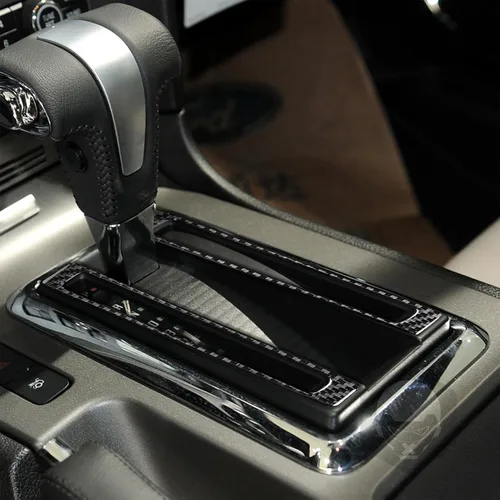 Miniatura 4 de NVCNX Fibra de Carbono Compatible con Ford Mustang GT Shelby 2010-2014 2011 2012 2013 Consola Central del Coche Transmisión Automática Caja
