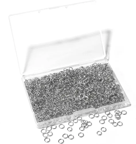 Miniatura 17 de 1600 piezas de anillos abiertos de plata para hacer joyas, juego de anillos de plata bañada en plata para joyería